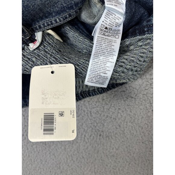 Levi's Women's Janeesah Slim Fit Cotton Smocked-Back Halter Top Blue XL NWT's - Picture 7 of 8